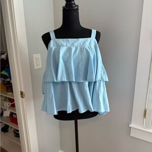 abound Light Blue Layered Women's Top